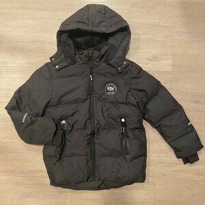 Unisex Kids Outdoor Brand Black Puffy Puffer Winter Jacket Fashion Size 11 12